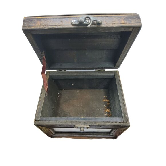 VTG Set of 4 Lucite Floral Coasters with Wooden Storage Box MCM - Picture 9 of 9